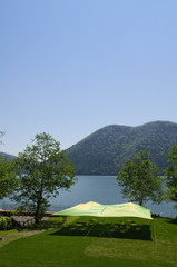 Fototapeta na wymiar 然別湖の風景