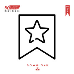 Outline star Icon. star icon vector isolated on white background. Graphic design, material-design, Best sellerr icons, mobile application, UI / UX design, EPS 10 format vector
