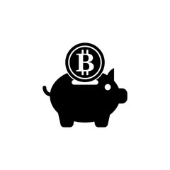 Bit Coin Icon Template Vector Black and White Color