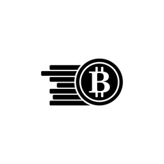 Bit Coin Icon Template Vector Black and White Color