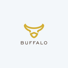 Creative minimalist abstract bison logo icon design vector © side