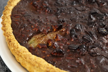 Chocolate, Pear and Pecan Tart