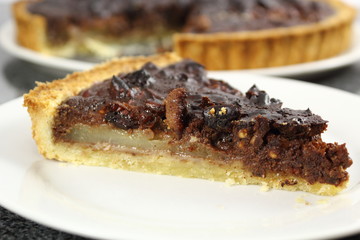 Chocolate, Pear and Pecan Tart