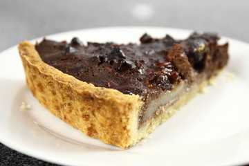 Chocolate, Pear and Pecan Tart