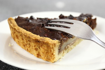 Chocolate, Pear and Pecan Tart