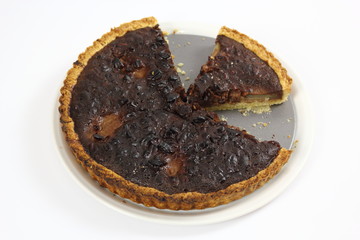Chocolate, Pear and Pecan Tart