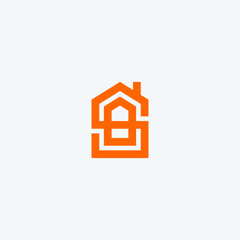 Letter initial  SO house icon logo design minimalist monogram symbol concept vector