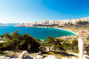 The bay of Baska in a sunny day