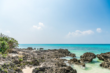宮古島の海　Beautiful beach in Miyakojima Island, Okinawa.