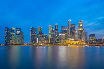 Bay of Singapore with landmark buildings in Singapore