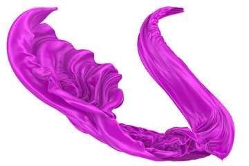 Abstract background of magenta wavy silk or satin. 3d rendering image.