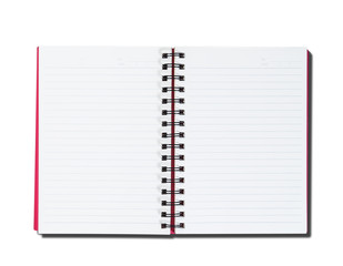 open note book isolated on white background,clipping path