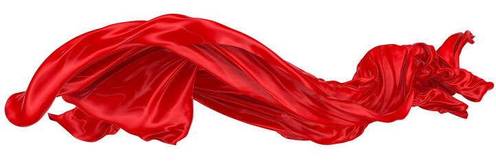 Abstract background of red wavy silk or satin. 3d rendering image. - obrazy, fototapety, plakaty