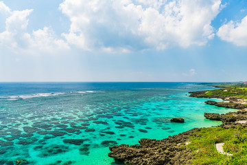 宮古島の海　Beautiful beach in Miyakojima Island, Okinawa.
