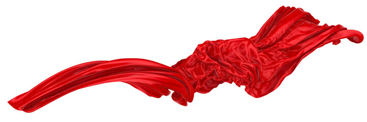 Abstract background of red wavy silk or satin. 3d rendering image.