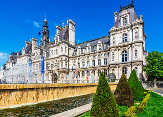 The town hall of Paris Hotel de Ville, France