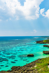 Fototapeta premium 宮古島の海 Beautiful beach in Miyakojima Island, Okinawa.
