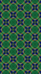 Ornate geometric pattern and abstract multicolored background