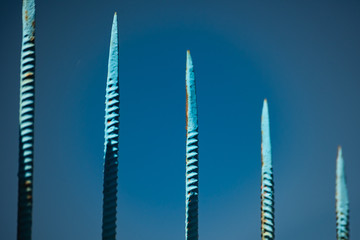 Blue peaks of the fence