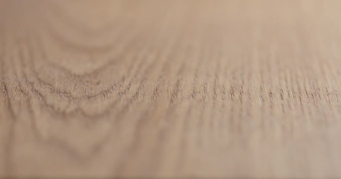 Focus pull of oil finished oak wood surface