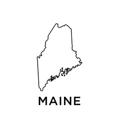 Maine map vector design template