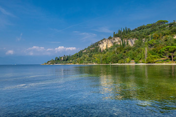 Badestrand Baia delle Sirene, Punta San Vigilio, Gardasee, Garda, Veneto, Italien, Europa