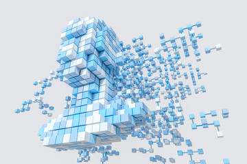 The head of the virtual robot with concepts of artificial intelligence, 3d rendering.