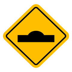 Speed breaker hump traffic sign vector illustration