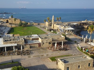 Aerial view of the Caesarea old port