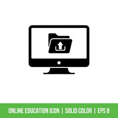 Online Education Icon Template Vector Solid Color