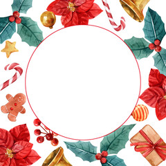 frame with flowers Christmas