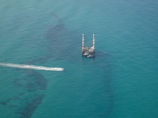 Small drilling platform near the coast