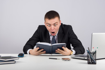 Shocked businessman in panic