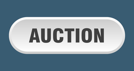 auction button. auction rounded white sign. auction