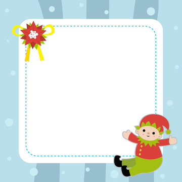 Christmas card template with elf.
