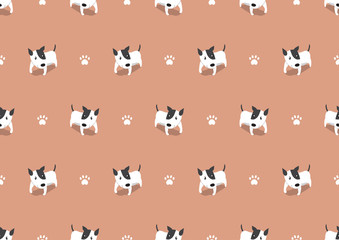 Vector cartoon cute dog seamless pattern background for design.