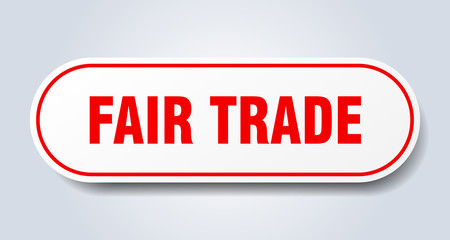 fair trade sign. fair trade rounded red sticker. fair trade