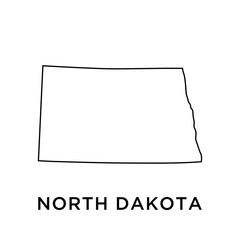 North Dakota map vector design template