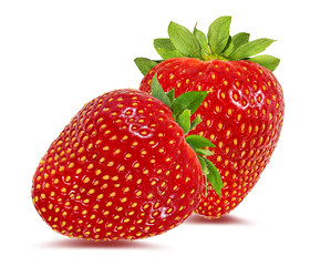 Fresh strawberry isolated on white background with clipping path