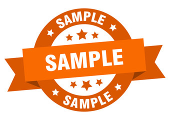 sample ribbon. sample round orange sign. sample