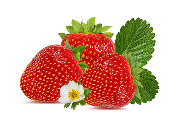 Fresh strawberry isolated on white background with clipping path