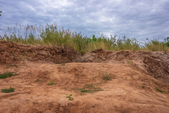hilly terrain with clay