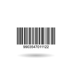 Bar code icon vector with numbers and pattern of parallel lines.vector design