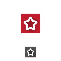 Obraz premium Simple star APP icon with color red, shaped line
