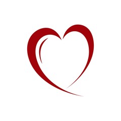 Simple flat icon red heart vector design element