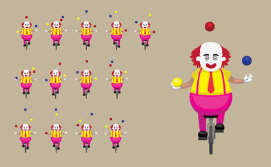 Juggler Clown Jester Throwing Ball Animation Cartoon Vector Illustration
