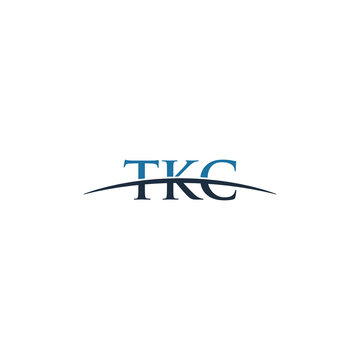 Initial letter TKC, overlapping movement swoosh horizon logo company design inspiration in red and dark blue color vector