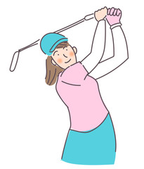 女性　ゴルフ