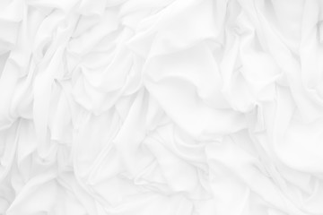 White Wrinkled Fabric Texture Background.