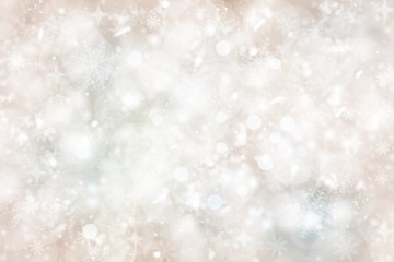 Gray white blur abstract background. white bokeh light Christmas new year blurred beautiful shiny lights and snowflake use wallpaper backdrop and your product.